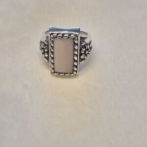 Vintage Carolyn Pollack Sterling Silver MOP floral ring